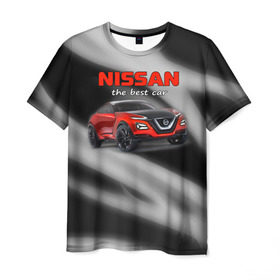 Мужская футболка 3D с принтом Nissan - лучшая машина в Екатеринбурге, 100% полиэфир | прямой крой, круглый вырез горловины, длина до линии бедер | nissan | авто | автомобиль | ниссан