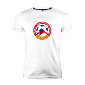 Мужская футболка премиум с принтом Сборная Армении по футболу в Екатеринбурге, 92% хлопок, 8% лайкра | приталенный силуэт, круглый вырез ворота, длина до линии бедра, короткий рукав | армения | ереван