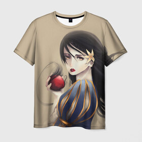 Мужская футболка 3D с принтом Девушка в Екатеринбурге, 100% полиэфир | прямой крой, круглый вырез горловины, длина до линии бедер | рисунок девушки | цветок | яблоко