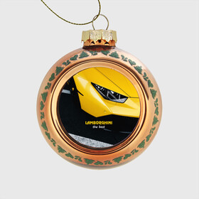 Стеклянный ёлочный шар с принтом Lamborghini the best в Екатеринбурге, Стекло | Диаметр: 80 мм | Тематика изображения на принте: авто | автомобиль | ламборгини