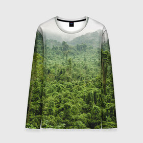 Мужской лонгслив 3D с принтом Потрясающие тропики в Екатеринбурге, 100% полиэстер | длинные рукава, круглый вырез горловины, полуприлегающий силуэт | деревья | джунгли | зелень | красиво | лес | пейзаж | фото
