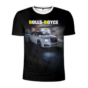 Мужская футболка 3D спортивная с принтом Rolls-Royce в Екатеринбурге, 100% полиэстер с улучшенными характеристиками | приталенный силуэт, круглая горловина, широкие плечи, сужается к линии бедра | rolls royce | авто | автомобиль | роллс ройс