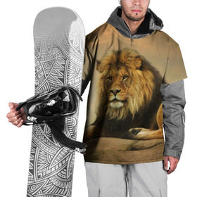 Накидка на куртку 3D с принтом Величиственый лев в Екатеринбурге, 100% полиэстер |  | царь зверей