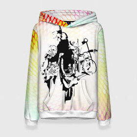Женская толстовка 3D с принтом Red Hot Chili Peppers 3 в Екатеринбурге, 100% полиэстер  | двухслойный капюшон со шнурком для регулировки, мягкие манжеты на рукавах и по низу толстовки, спереди карман-кенгуру с мягким внутренним слоем. | 