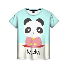 Женская футболка 3D с принтом Family Look в Екатеринбурге, 100% полиэфир ( синтетическое хлопкоподобное полотно) | прямой крой, круглый вырез горловины, длина до линии бедер | family look | для семьи | панда | семейные