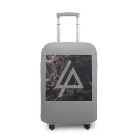 Чехол для чемодана 3D с принтом Linkin Park в Екатеринбурге, 86% полиэфир, 14% спандекс | двустороннее нанесение принта, прорези для ручек и колес | linkin park