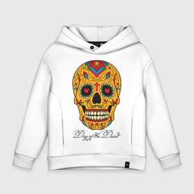 Детское худи Oversize хлопок с принтом Мексиканский череп в Екатеринбурге, френч-терри — 70% хлопок, 30% полиэстер. Мягкий теплый начес внутри —100% хлопок | боковые карманы, эластичные манжеты и нижняя кромка, капюшон на магнитной кнопке | color | day of the dead | dead | death | halloween | holiday | mexican skull | mexico | ornament | pattern | день мертвых | мексика | мексиканский череп | мертвецов | орнамент | праздник | узоры | хэллоуин | цветы