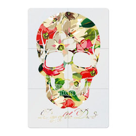 Магнитный плакат 2Х3 с принтом Мексиканский череп в Екатеринбурге, Полимерный материал с магнитным слоем | 6 деталей размером 9*9 см | Тематика изображения на принте: 