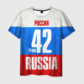 Мужская футболка 3D с принтом Russia (from 42) в Екатеринбурге, 100% полиэфир | прямой крой, круглый вырез горловины, длина до линии бедер | 