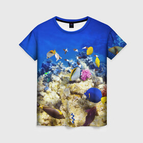 Женская футболка 3D с принтом Море 2 в Екатеринбурге, 100% полиэфир ( синтетическое хлопкоподобное полотно) | прямой крой, круглый вырез горловины, длина до линии бедер | russo turisto | море | отдых | отпуск | пляж | турист