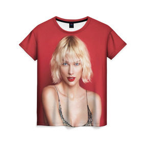 Женская футболка 3D с принтом Taylor Swift в Екатеринбурге, 100% полиэфир ( синтетическое хлопкоподобное полотно) | прямой крой, круглый вырез горловины, длина до линии бедер | звезда | знаменитость | музыка | певица