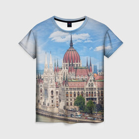 Женская футболка 3D с принтом Будапешт в Екатеринбурге, 100% полиэфир ( синтетическое хлопкоподобное полотно) | прямой крой, круглый вырез горловины, длина до линии бедер | 