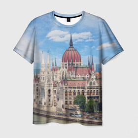 Мужская футболка 3D с принтом Будапешт в Екатеринбурге, 100% полиэфир | прямой крой, круглый вырез горловины, длина до линии бедер | 