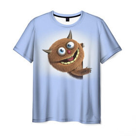 Мужская футболка 3D с принтом Плюшевый чертёнок в Екатеринбурге, 100% полиэфир | прямой крой, круглый вырез горловины, длина до линии бедер | дьявол | монстр | позитив | прикольные картинки | чёрт