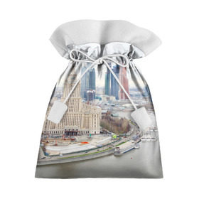 Подарочный 3D мешок с принтом Москва-Сити в Екатеринбурге, 100% полиэстер | Размер: 29*39 см | Тематика изображения на принте: 