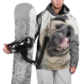 Накидка на куртку 3D с принтом Смешная собачка в Екатеринбурге, 100% полиэстер |  | прикол | смешная | смешно | собака | язык