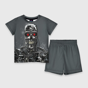 Детский костюм с шортами 3D с принтом Терминатор 2 в Екатеринбурге,  |  | terminator | арнольд шварценнегер | боевик | робот