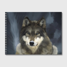 Альбом для рисования с принтом Картина волк в Екатеринбурге, 100% бумага
 | матовая бумага, плотность 200 мг. | волк | животные | собака