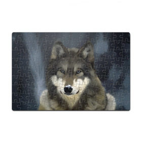 Пазл магнитный 126 элементов с принтом Картина волк в Екатеринбурге, полимерный материал с магнитным слоем | 126 деталей, размер изделия —  180*270 мм | волк | животные | собака