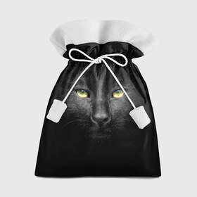 Подарочный 3D мешок с принтом Черный кот в Екатеринбурге, 100% полиэстер | Размер: 29*39 см | 