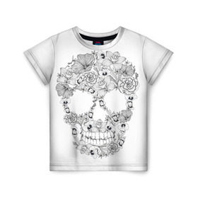 Детская футболка 3D с принтом День мертвецов в Екатеринбурге, 100% гипоаллергенный полиэфир | прямой крой, круглый вырез горловины, длина до линии бедер, чуть спущенное плечо, ткань немного тянется | Тематика изображения на принте: 