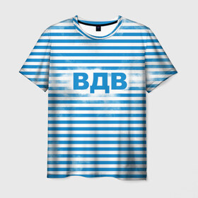 Мужская футболка 3D с принтом ВДВ в Екатеринбурге, 100% полиэфир | прямой крой, круглый вырез горловины, длина до линии бедер | вдв