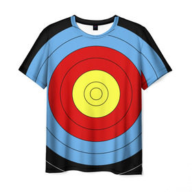 Мужская футболка 3D с принтом Мишень для лука в Екатеринбурге, 100% полиэфир | прямой крой, круглый вырез горловины, длина до линии бедер | оружие | спорт | стрельба