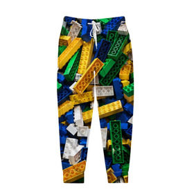 Мужские брюки 3D с принтом Конструктор LEGO в Екатеринбурге, 100% полиэстер | манжеты по низу, эластичный пояс регулируется шнурком, по бокам два кармана без застежек, внутренняя часть кармана из мелкой сетки | игрушка | конструктор | лего