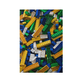 Обложка для паспорта матовая кожа с принтом Конструктор LEGO в Екатеринбурге, натуральная матовая кожа | размер 19,3 х 13,7 см; прозрачные пластиковые крепления | Тематика изображения на принте: игрушка | конструктор | лего