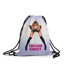 Рюкзак-мешок 3D с принтом Taylor Swift в Екатеринбурге, 100% полиэстер | плотность ткани — 200 г/м2, размер — 35 х 45 см; лямки — толстые шнурки, застежка на шнуровке, без карманов и подкладки | Тематика изображения на принте: звезда | знаменитость | музыка | певица | тейлор свифт