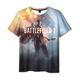 Мужская футболка 3D с принтом Battlefield в Екатеринбурге, 100% полиэфир | прямой крой, круглый вырез горловины, длина до линии бедер | battlefield батла | батлфилд