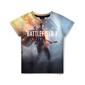 Детская футболка 3D с принтом Battlefield в Екатеринбурге, 100% гипоаллергенный полиэфир | прямой крой, круглый вырез горловины, длина до линии бедер, чуть спущенное плечо, ткань немного тянется | Тематика изображения на принте: battlefield батла | батлфилд