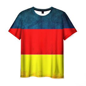Мужская футболка 3D с принтом Германия в Екатеринбурге, 100% полиэфир | прямой крой, круглый вырез горловины, длина до линии бедер | европа | триколор | флаг