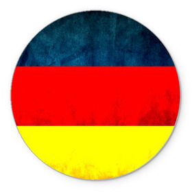 Коврик круглый с принтом Германия в Екатеринбурге, резина и полиэстер | круглая форма, изображение наносится на всю лицевую часть | европа | триколор | флаг