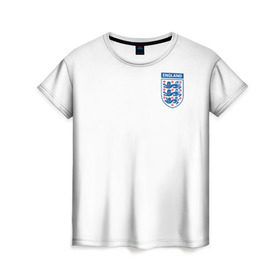 Женская футболка 3D с принтом Сборная Англия в Екатеринбурге, 100% полиэфир ( синтетическое хлопкоподобное полотно) | прямой крой, круглый вырез горловины, длина до линии бедер | england | варди | футбол