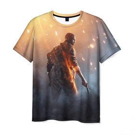 Мужская футболка 3D с принтом Battlefield в Екатеринбурге, 100% полиэфир | прямой крой, круглый вырез горловины, длина до линии бедер | батла | батлфилд