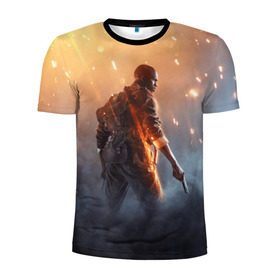 Мужская футболка 3D спортивная с принтом Battlefield в Екатеринбурге, 100% полиэстер с улучшенными характеристиками | приталенный силуэт, круглая горловина, широкие плечи, сужается к линии бедра | батла | батлфилд