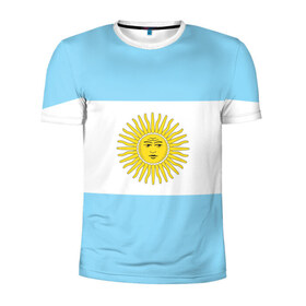 Мужская футболка 3D спортивная с принтом Аргентина в Екатеринбурге, 100% полиэстер с улучшенными характеристиками | приталенный силуэт, круглая горловина, широкие плечи, сужается к линии бедра | 