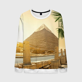 Мужской свитшот 3D с принтом Egypt в Екатеринбурге, 100% полиэстер с мягким внутренним слоем | круглый вырез горловины, мягкая резинка на манжетах и поясе, свободная посадка по фигуре | egypt | египет | закат | золото | клеопатра | мумия | песок | пирамиды | пустыня | солнце