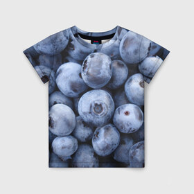 Детская футболка 3D с принтом ягода в Екатеринбурге, 100% гипоаллергенный полиэфир | прямой крой, круглый вырез горловины, длина до линии бедер, чуть спущенное плечо, ткань немного тянется | голубика | лето | сладости | текстура | черника | ягода