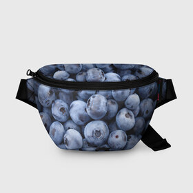 Поясная сумка 3D с принтом ягода в Екатеринбурге, 100% полиэстер | плотная ткань, ремень с регулируемой длиной, внутри несколько карманов для мелочей, основное отделение и карман с обратной стороны сумки застегиваются на молнию | голубика | лето | сладости | текстура | черника | ягода