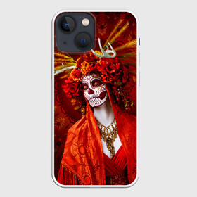 Чехол для iPhone 13 mini с принтом День мертвецов в Екатеринбурге,  |  | cobwebs | color | day of the dead | dead | death | eyes | girl | halloween | holiday | makeup | mask | mexican skull | mexico | ornament | pattern | взгляд | девушка | день мертвых | макияж | маска | мексика | мексиканский череп | мертвецов | орнамент | п