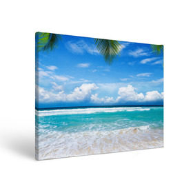 Холст прямоугольный Карибский пляж: в Екатеринбурге, 100% ПВХ |  | Тематика изображения на принте: волны | лето | море | океан | отдых | пальма | пляж | солнце