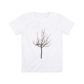 Детская футболка хлопок с принтом Веточка дерева в Екатеринбурге, 100% хлопок | круглый вырез горловины, полуприлегающий силуэт, длина до линии бедер | ветка | дерево | класс | корки | круто | природа