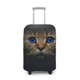 Чехол для чемодана 3D с принтом Кот с синими глазами в Екатеринбурге, 86% полиэфир, 14% спандекс | двустороннее нанесение принта, прорези для ручек и колес | кот | котенок | кошка | мордочка