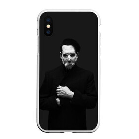 Чехол для iPhone XS Max матовый с принтом Marilyn Manson в Екатеринбурге, Силикон | Область печати: задняя сторона чехла, без боковых панелей | звезда | знаменитость | музыка | мэрилин мэнсон | певец | рокер