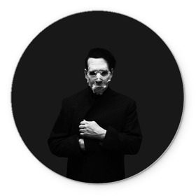 Коврик круглый с принтом Marilyn Manson в Екатеринбурге, резина и полиэстер | круглая форма, изображение наносится на всю лицевую часть | звезда | знаменитость | музыка | мэрилин мэнсон | певец | рокер