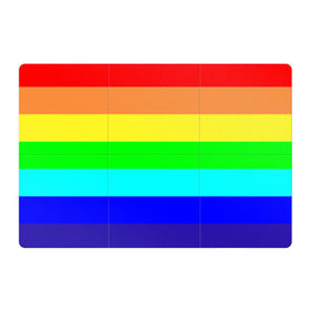 Магнитный плакат 3Х2 с принтом Радуга в Екатеринбурге, Полимерный материал с магнитным слоем | 6 деталей размером 9*9 см | жёлтый | зелёный | красный | оранжевый | полосы | радуга | синий | фиолетовый