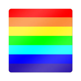 Магнит виниловый Квадрат с принтом Радуга в Екатеринбурге, полимерный материал с магнитным слоем | размер 9*9 см, закругленные углы | жёлтый | зелёный | красный | оранжевый | полосы | радуга | синий | фиолетовый