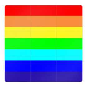 Магнитный плакат 3Х3 с принтом Радуга в Екатеринбурге, Полимерный материал с магнитным слоем | 9 деталей размером 9*9 см | жёлтый | зелёный | красный | оранжевый | полосы | радуга | синий | фиолетовый